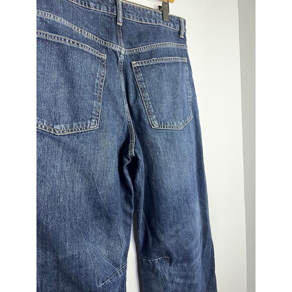 Zara Barrel Jeans dark wash Size 10 Waist 32 inches, inseam 26 inches - Picture 7 of 7